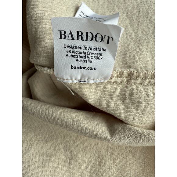 Bardot Australian Made Corduroy Button Up Shirt Dress Cream Large Western Fall - Picture 8 of 12